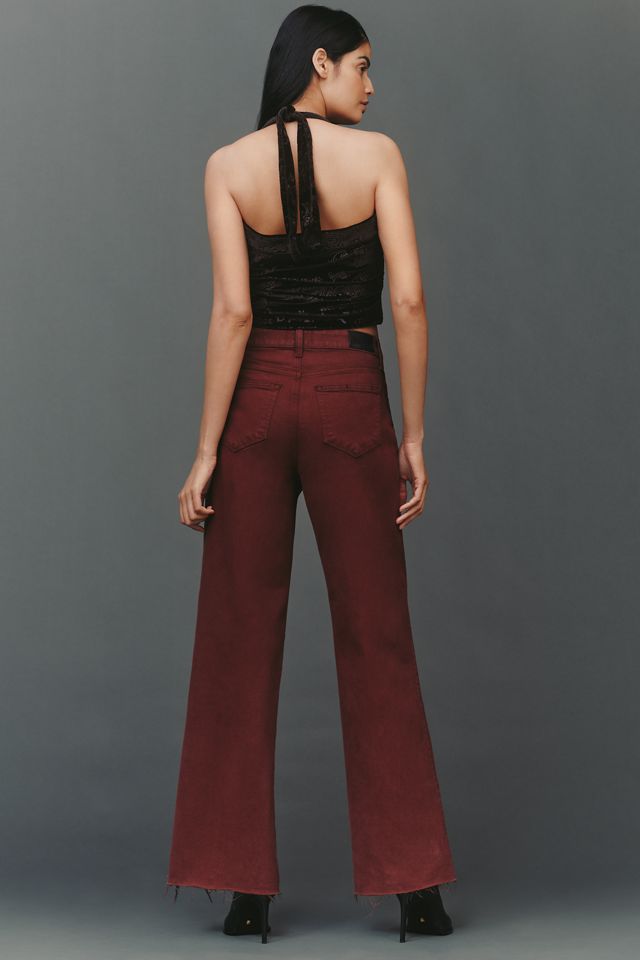 PAIGE Anessa High-Rise Wide-Leg Raw-Hem Jeans #3