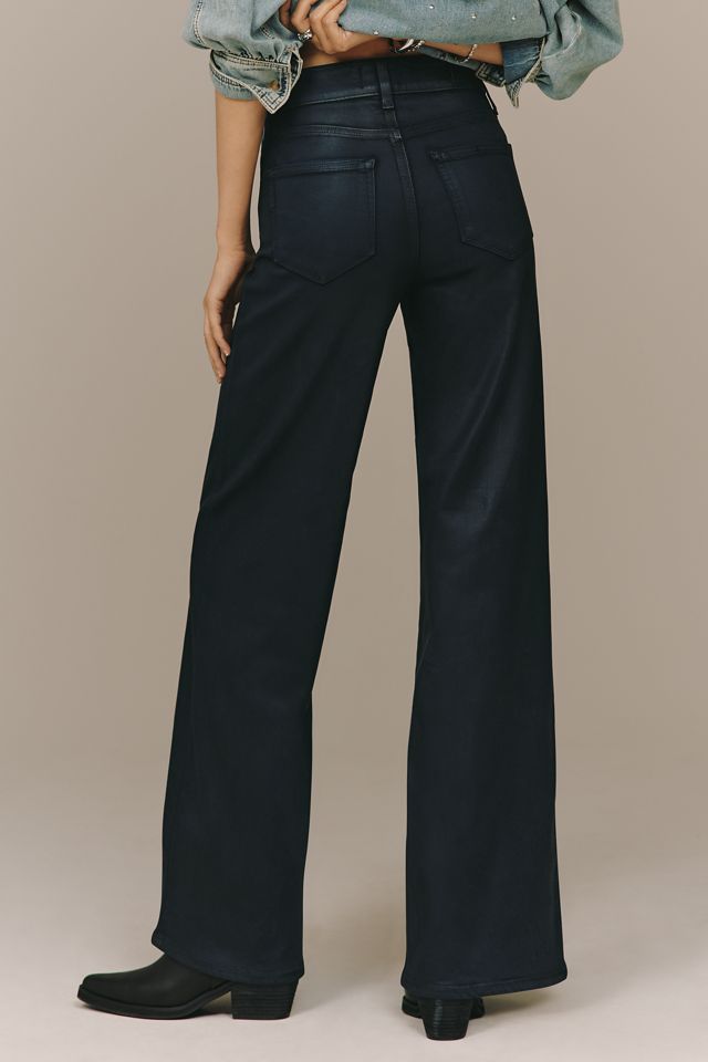 PAIGE Anessa Coated High-Rise Wide-Leg Jeans #3