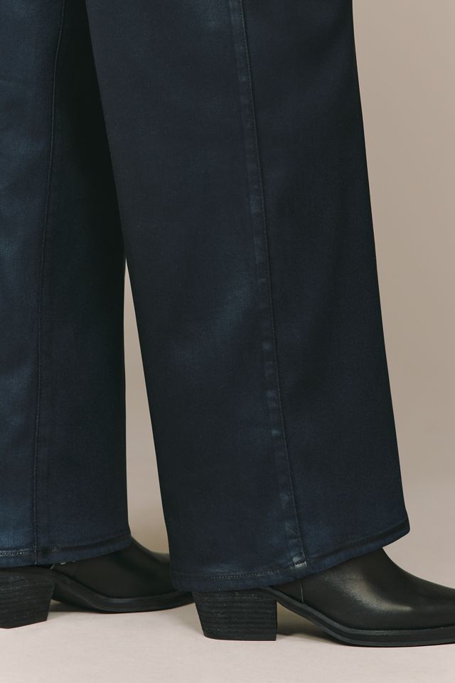 PAIGE Anessa Coated High-Rise Wide-Leg Jeans #4