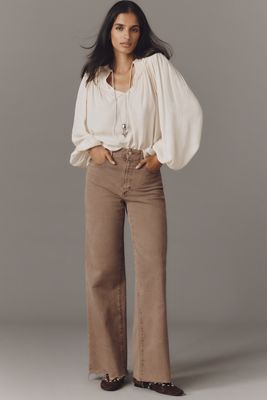 PAIGE Anessa Raw-Hem High-Rise Wide-Leg Jeans