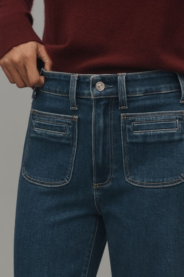 PAIGE Anessa Welt-Pocket High-Rise Wide-Leg Jeans #1
