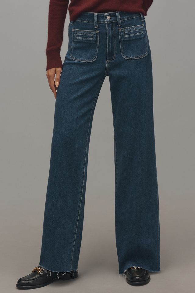 PAIGE Anessa Welt-Pocket High-Rise Wide-Leg Jeans #3
