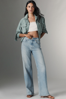 Paige Sasha 32" High-rise Wide-leg Jeans In Blue