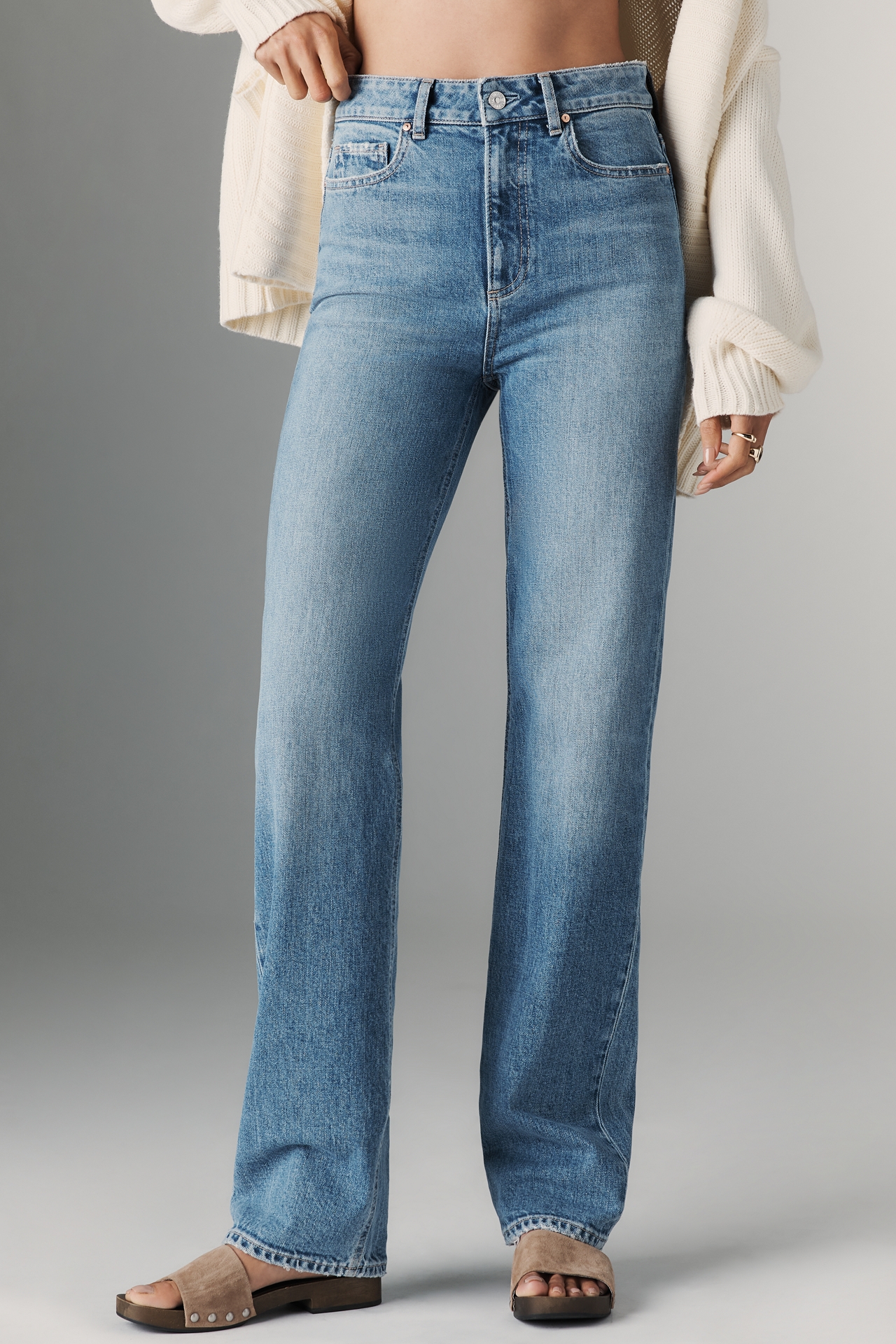 PAIGE Stevie High-Rise Tapered Straight-Leg Jeans