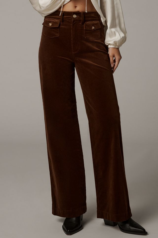 PAIGE Anessa High-Rise Wide-Leg Patch-Pocket Jeans #1
