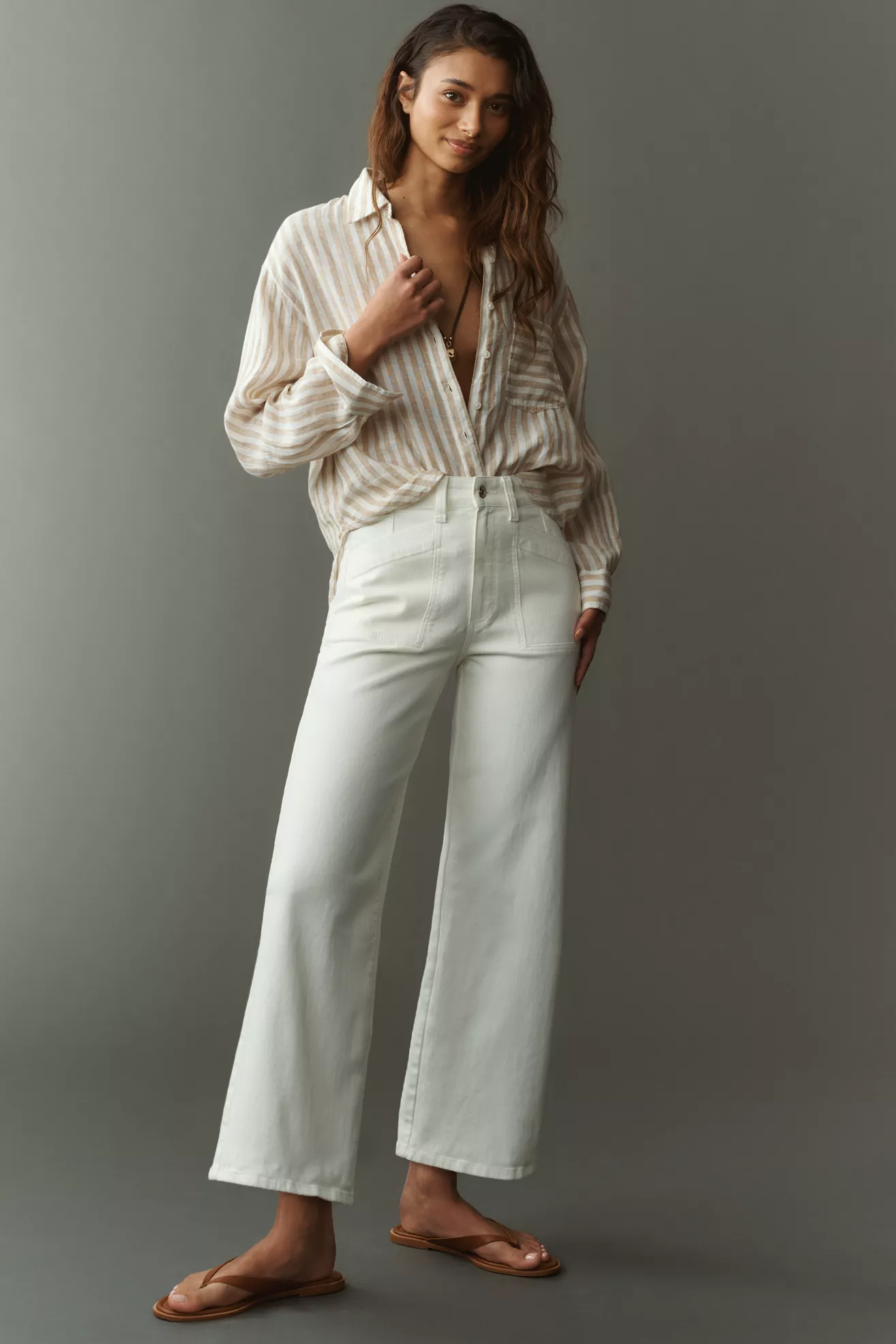 PAIGE Anessa Quincy High-Rise Crop Wide-Leg Jeans