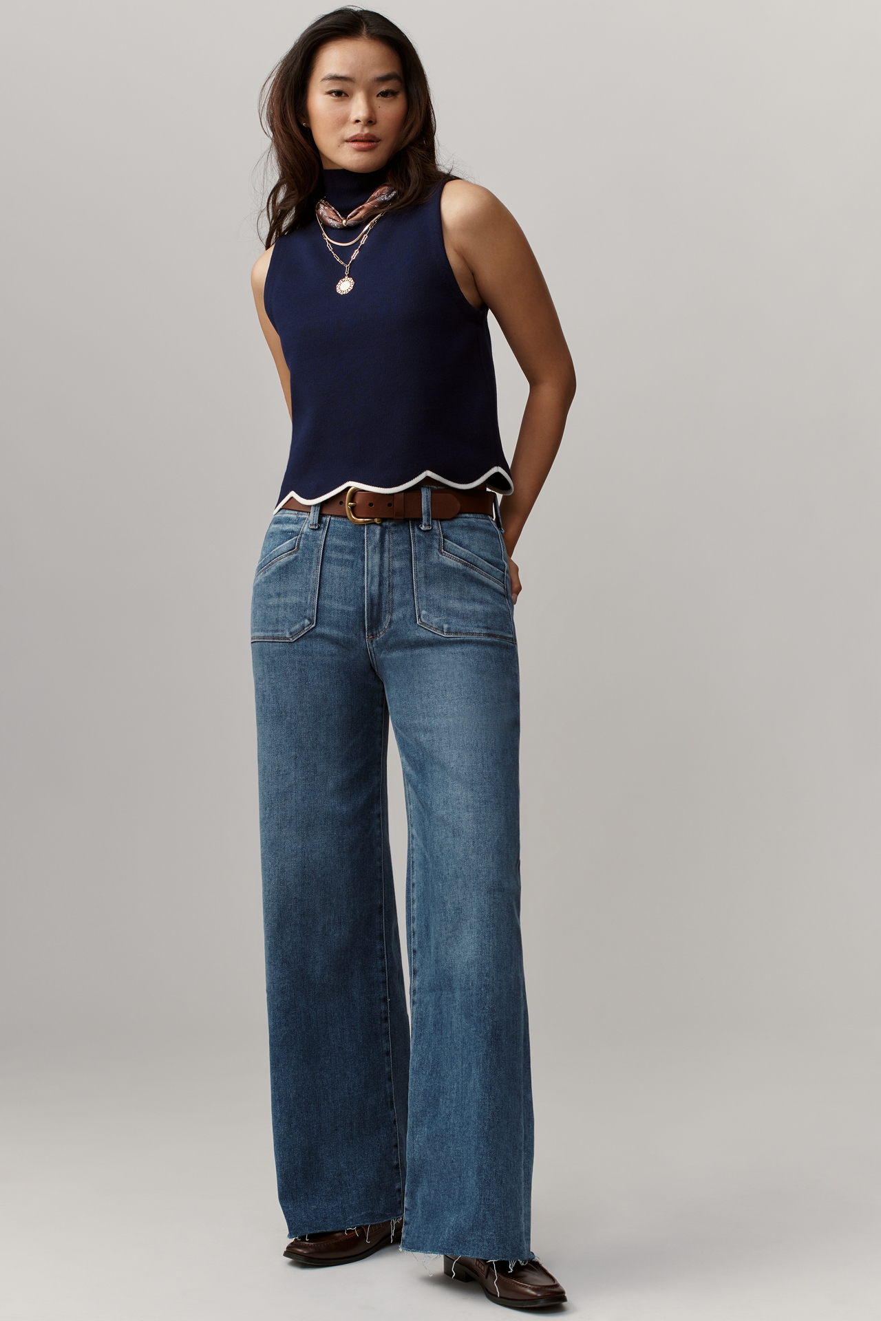 Paige Anessa High-Rise Wide Leg Jeans