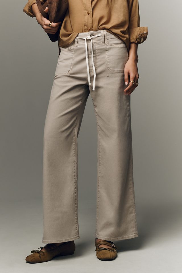 PAIGE Ari Tie-Waist High-Rise Wide Leg Jeans #1