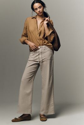 PAIGE Ari Tie-Waist High-Rise Wide Leg Jeans