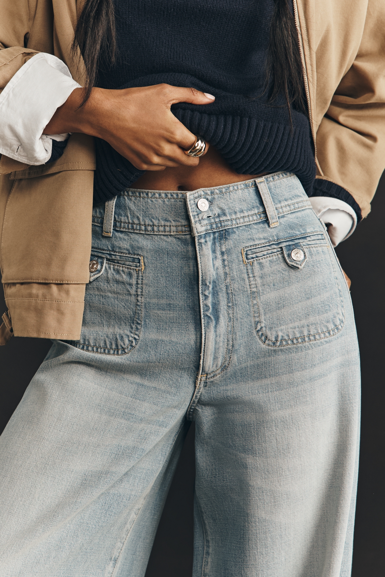 PAIGE Cameron 31 Welt Pocket High-Rise Wide-Leg Jeans