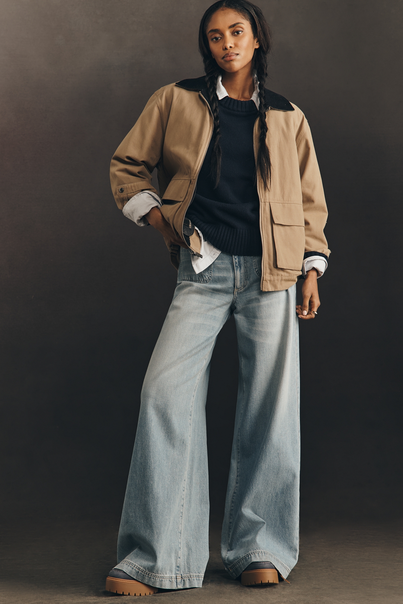 PAIGE Cameron 31 Welt Pocket High-Rise Wide-Leg Jeans