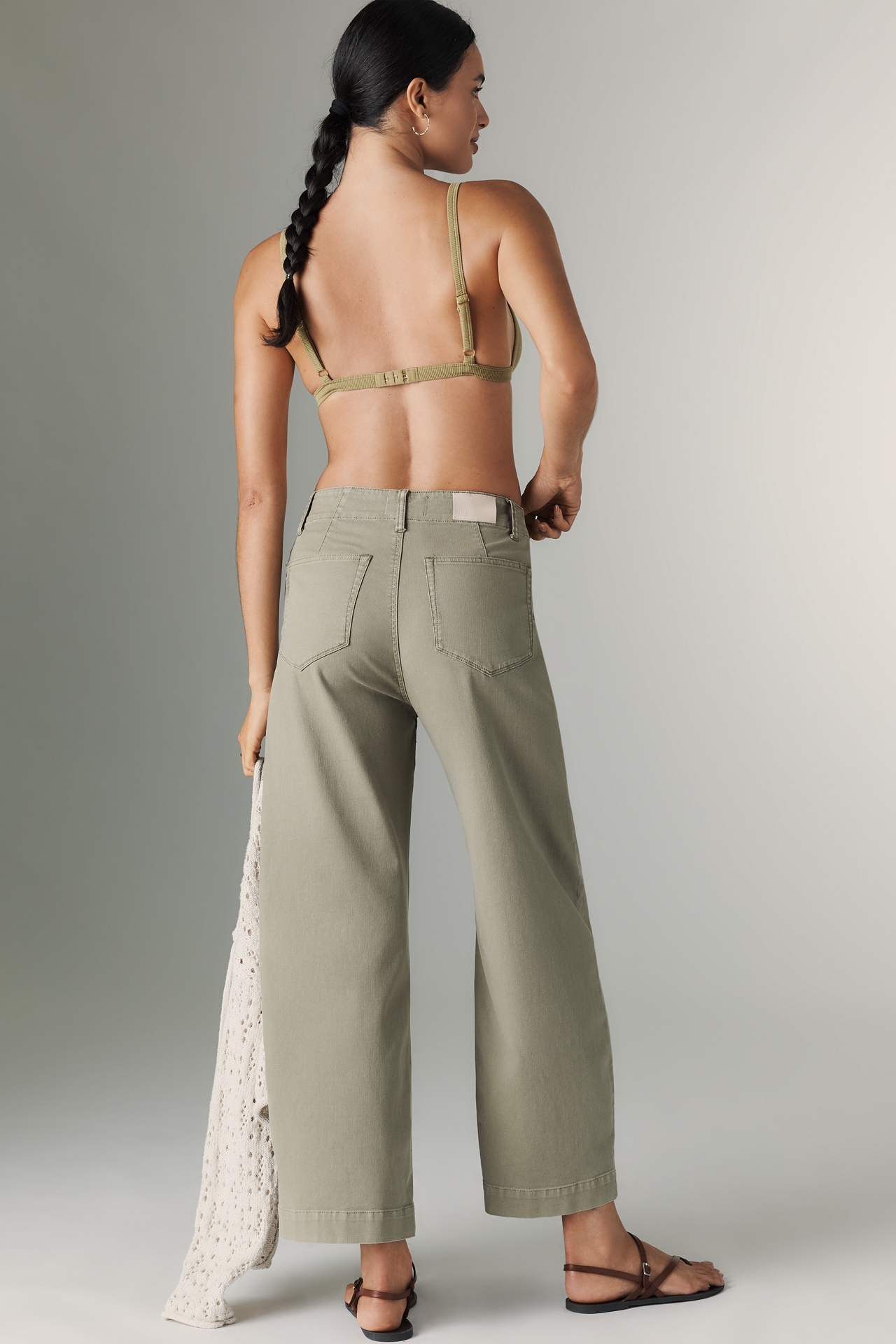 PAIGE Arellia Tie-Waist High-Rise Tapered Jeans