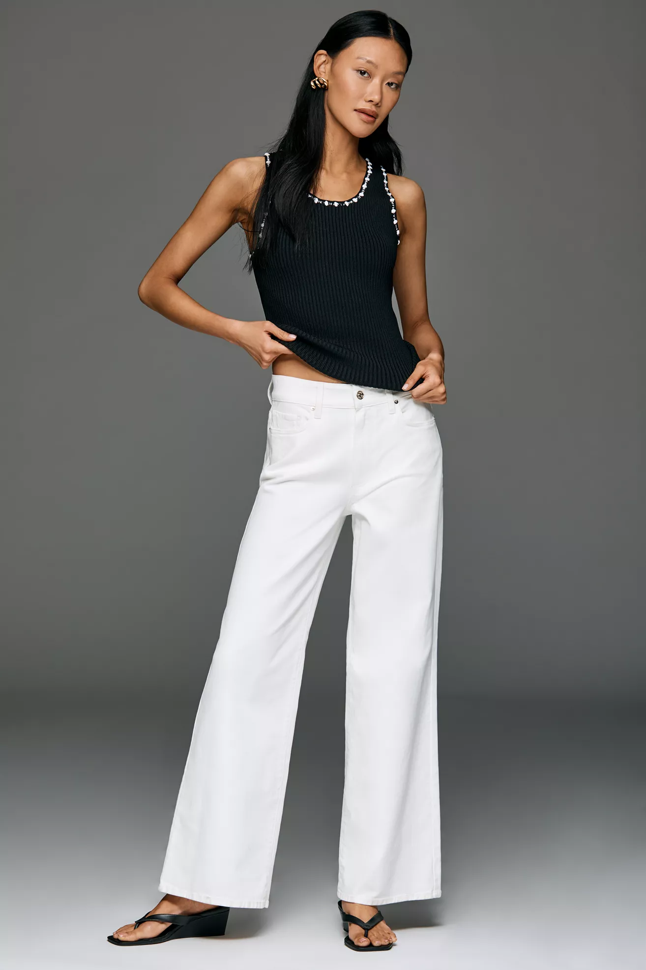 PAIGE Anessa 31” High Rise Wide Leg Jeans