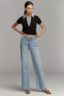 PAIGE Anessa 31 Front Yoke High-Rise Wide-Leg Jeans
