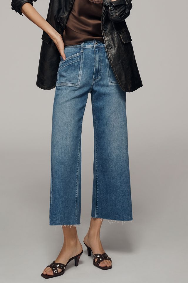 PAIGE Anessa Quincy Pocket High-Rise Crop Wide-Leg Jeans #1