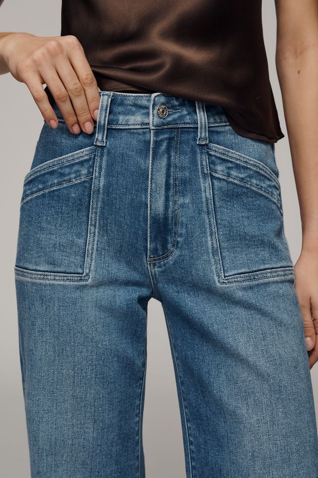 PAIGE Anessa Quincy Pocket High-Rise Crop Wide-Leg Jeans #2