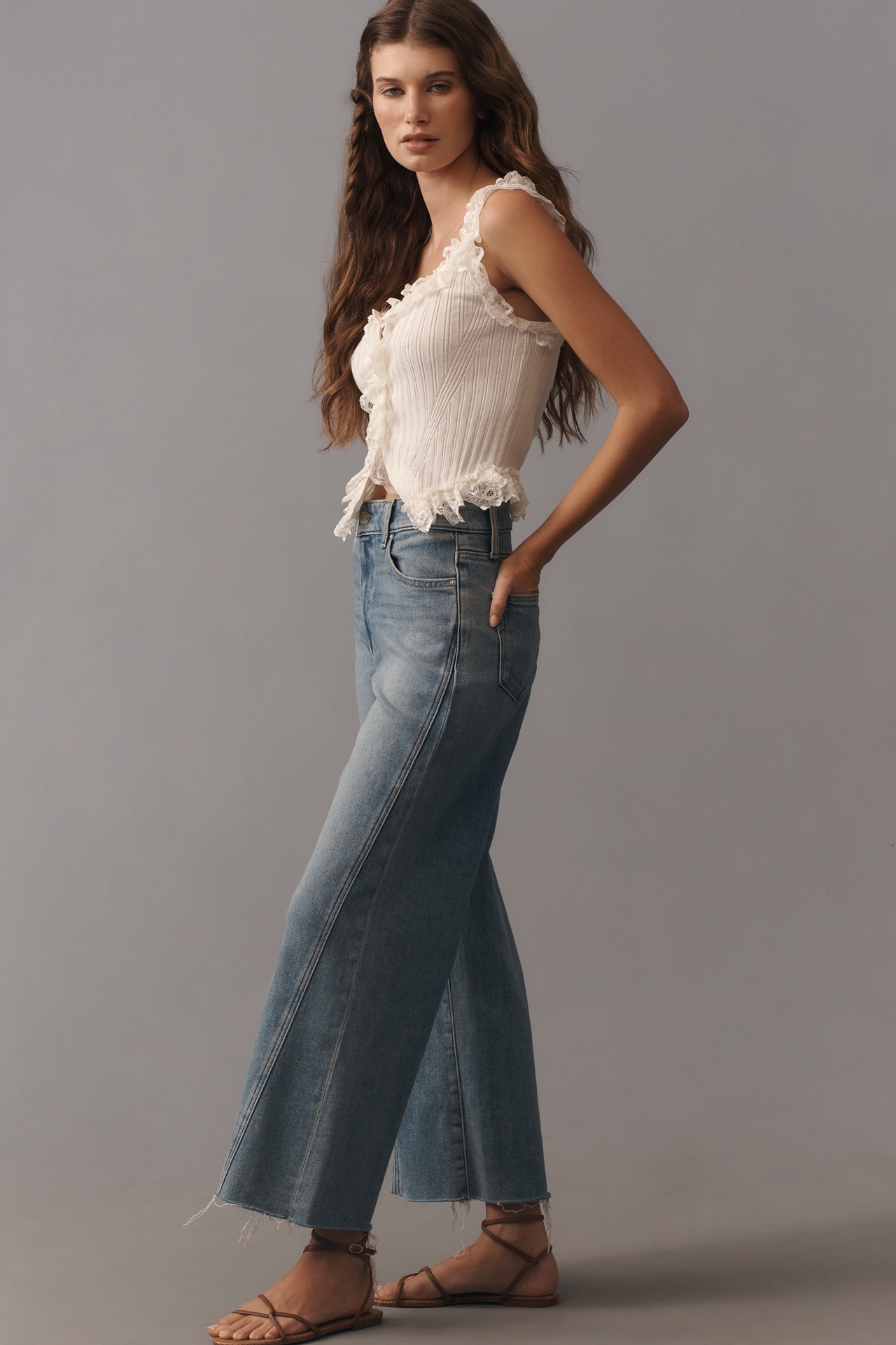 PAIGE Anessa Panel High-Rise Crop Wide-Leg Jeans