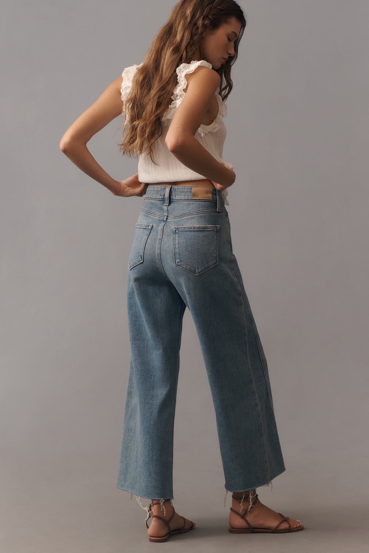 PAIGE Anessa Panel High-Rise Crop Wide-Leg Jeans