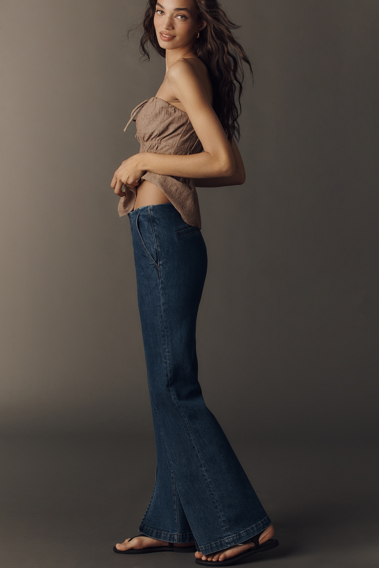 PAIGE Sofia Front Seam High-Rise Flare Jeans