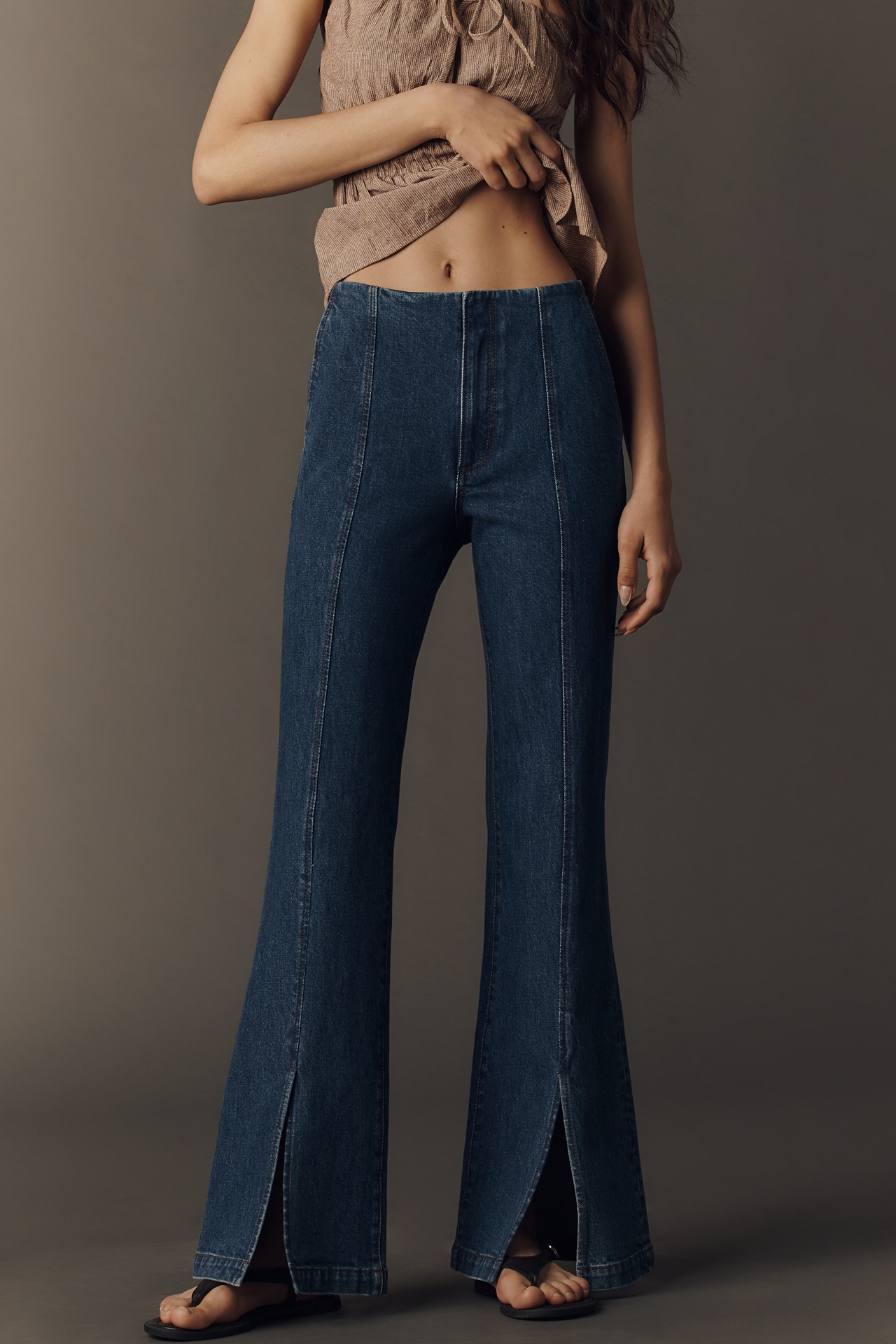 PAIGE Sofia Front Seam High-Rise Flare Jeans