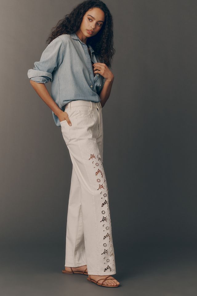 PAIGE Sawyer High-Rise Wide-Leg Cutout Jeans #3