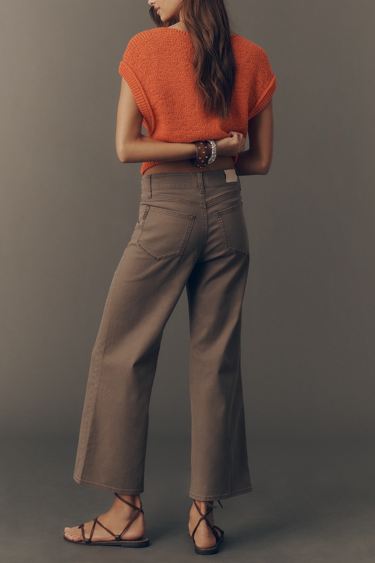 PAIGE Anessa Utility Pocket High-Rise Crop Wide-Leg Jeans