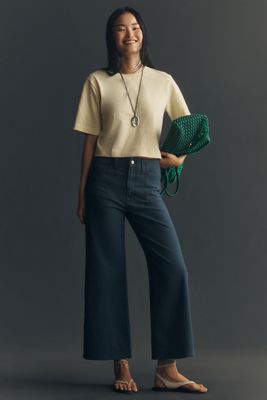 PAIGE Anessa Utility Pocket High-Rise Crop Wide-Leg Jeans