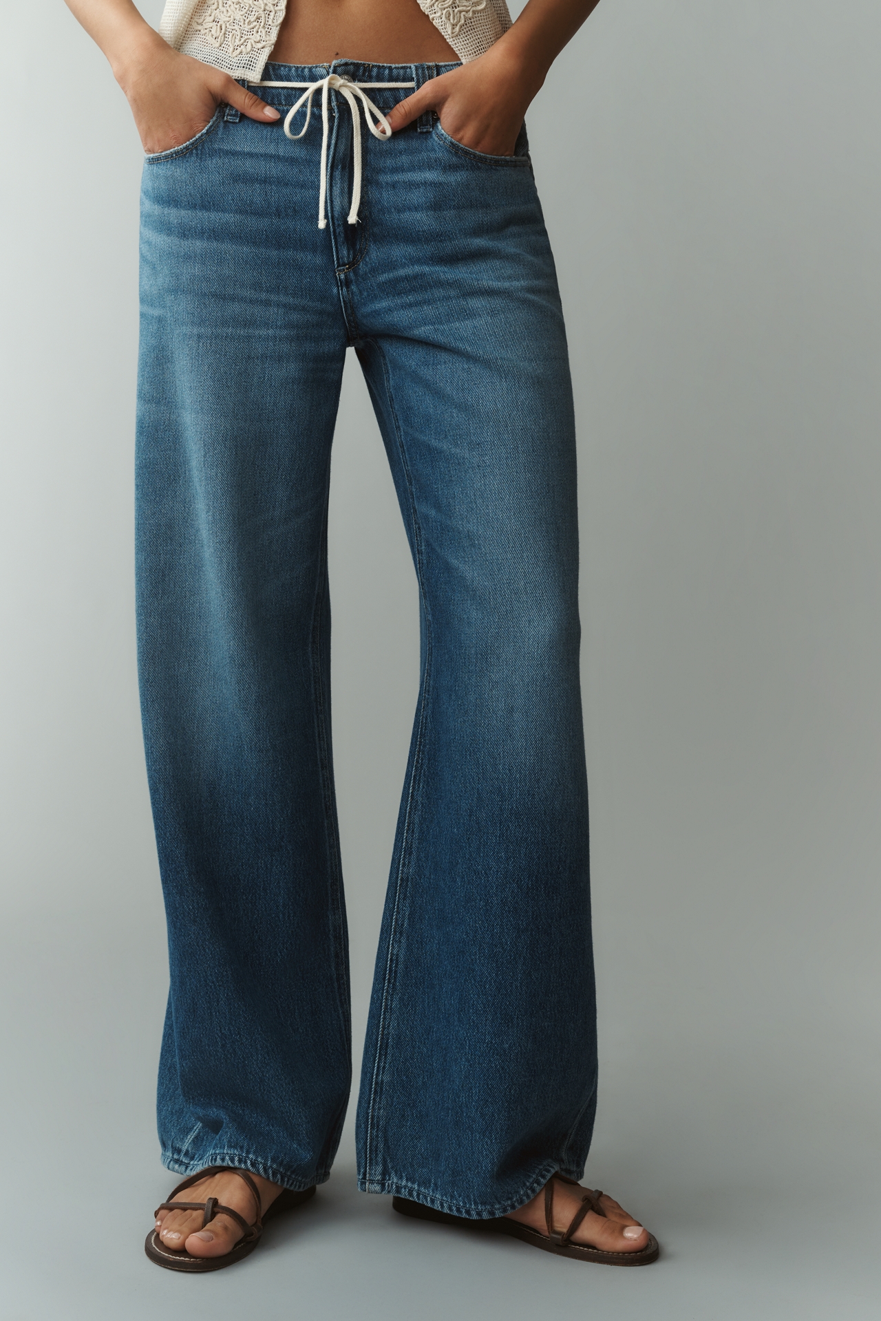PAIGE Zoey 31 Tie High-Rise Wide-Leg Jeans
