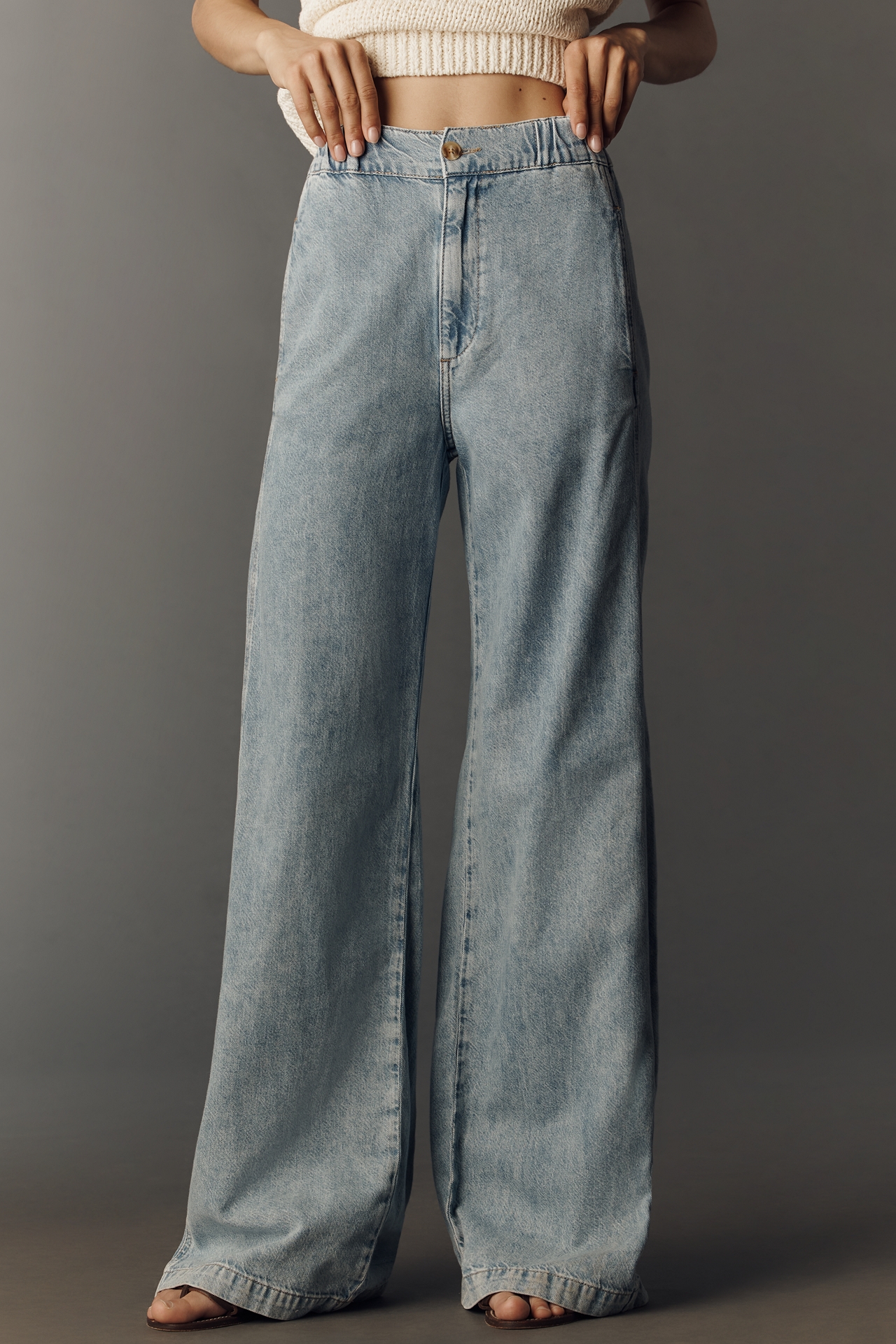 PAIGE Rumi Panel High-Rise Wide-Leg Jeans