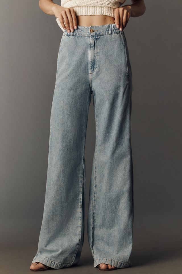 PAIGE Rumi Panel High-Rise Wide-Leg Jeans #1