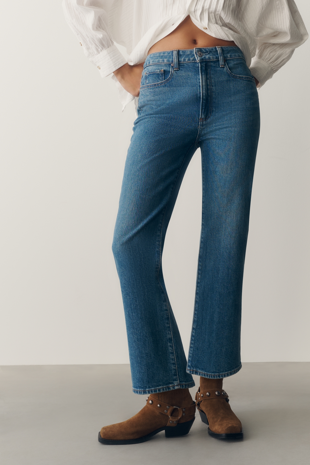 PAIGE Stevie High-Rise Bootcut Ankle Jeans