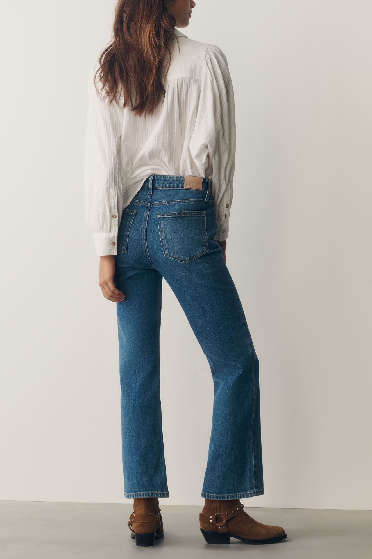 PAIGE Stevie High-Rise Bootcut Ankle Jeans