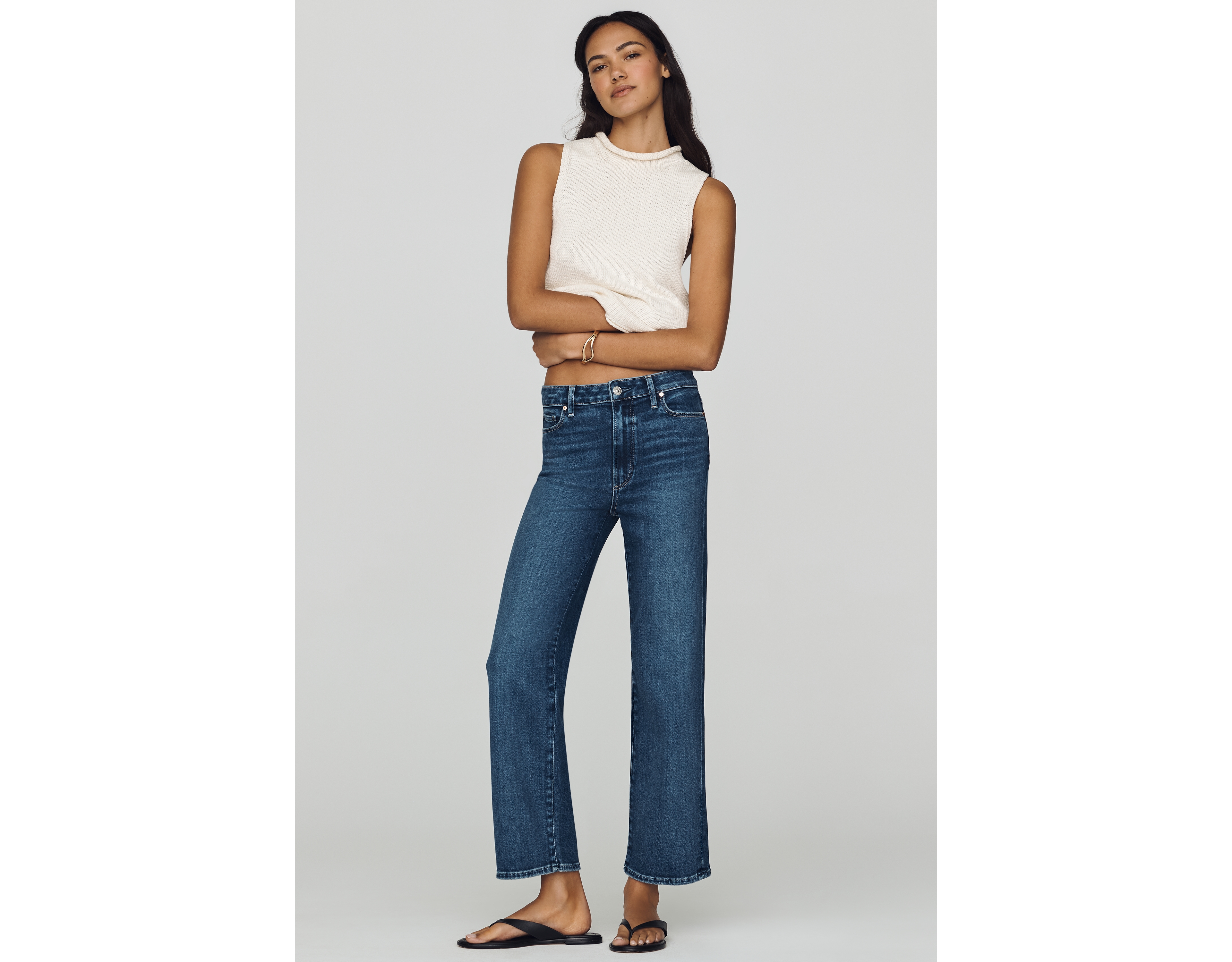 PAIGE Anessa High Rise Straight Leg Jeans