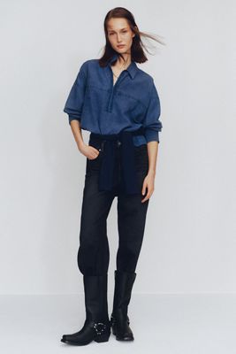 PAIGE Anessa Twist Seam High-Rise Wide-Leg Jeans
