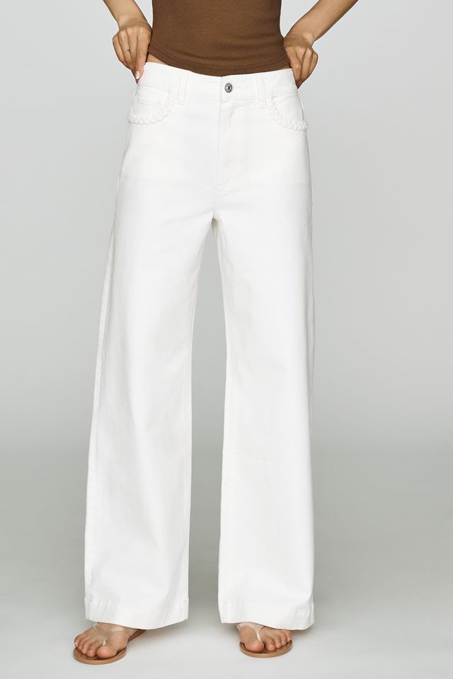 PAIGE Anessa Braided High-Rise Wide-Leg Jeans #3