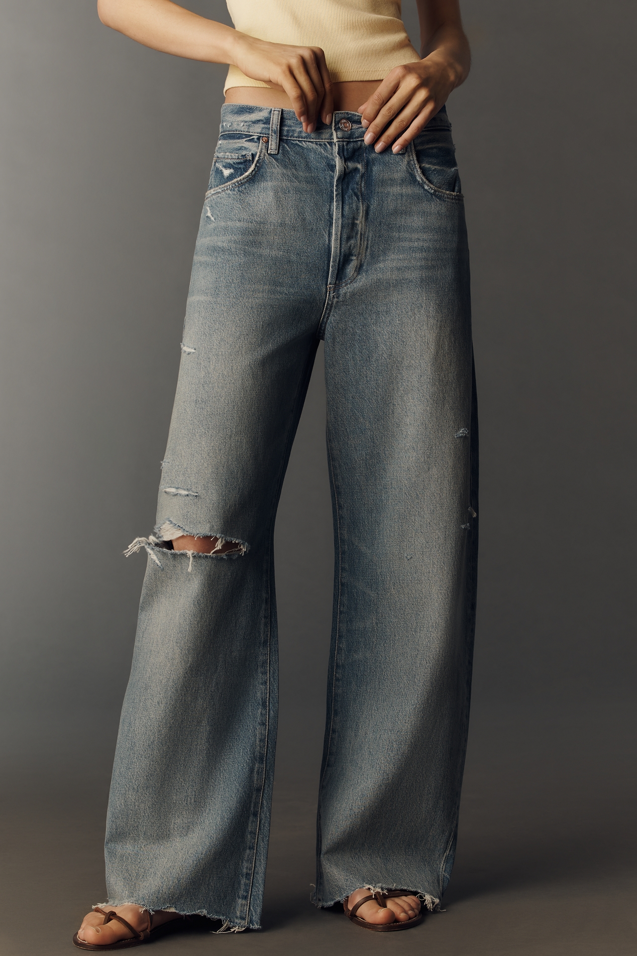 PAIGE Arellia Skimmer High-Rise Wide-Leg Jeans
