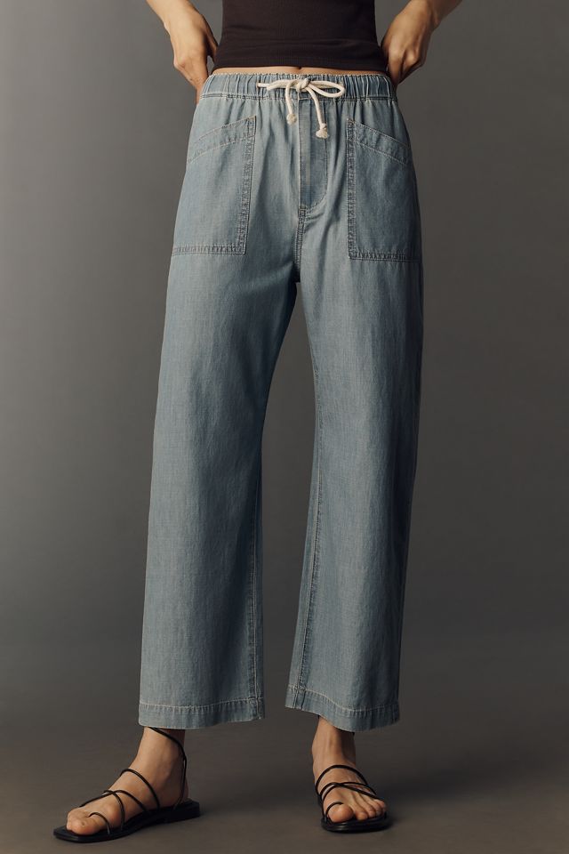 PAIGE Evan Tie-Waist High-Rise Cropped Jeans #1