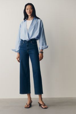 PAIGE Anessa 27" High-Rise Crop Wide-Leg Jeans