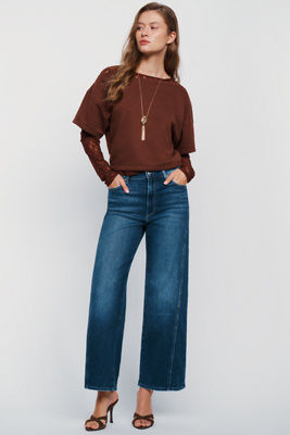 PAIGE Anessa Petite High Rise Wide Leg Jeans by Anthropologie