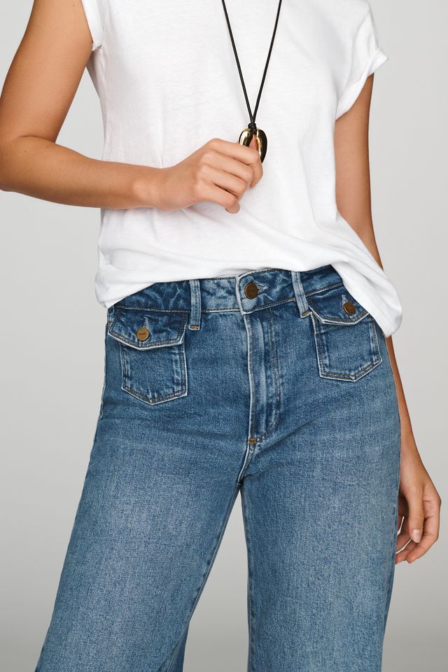 PAIGE Leenah 32" High-Rise Flared Jeans #1