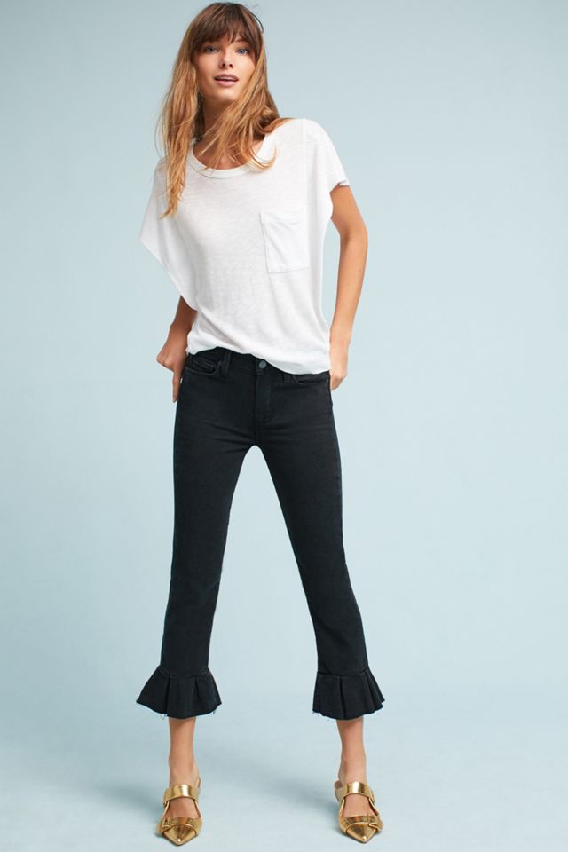 Paige Rafaela Mid-Rise Skinny Cropped Ruffle Petite Jeans