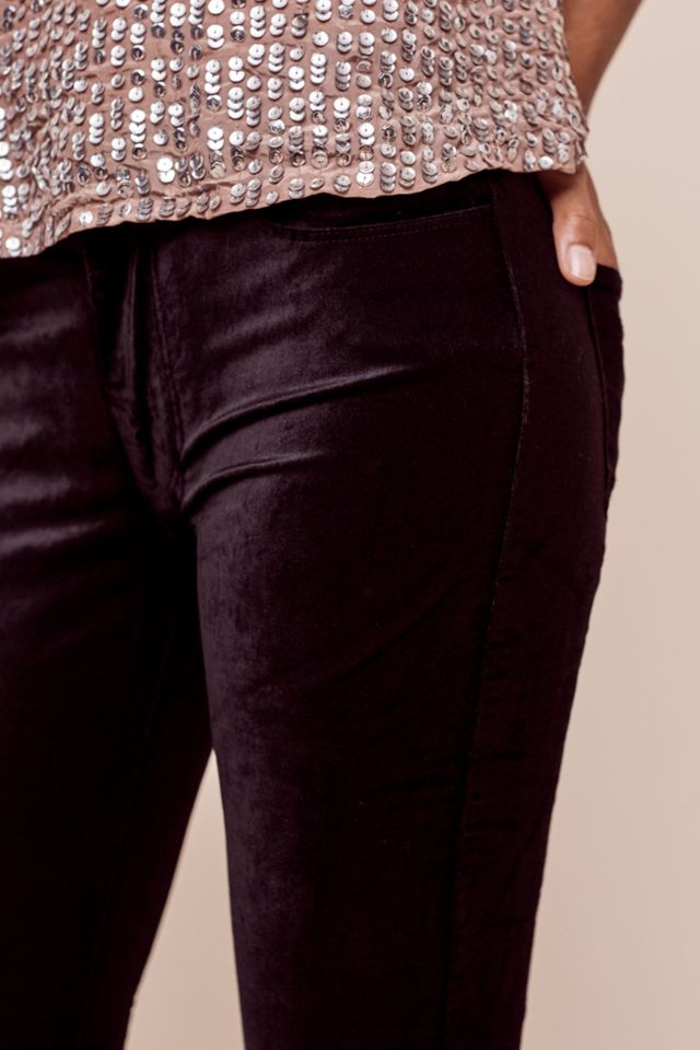 Paige Verdugo Low-Rise Velvet Skinny Jeans #1