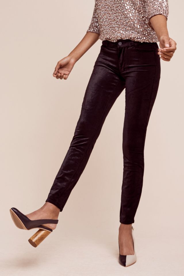 Paige Verdugo Low-Rise Velvet Skinny Jeans #2