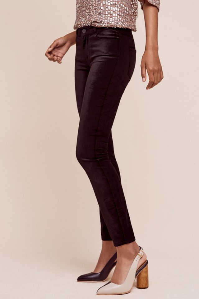 Paige Verdugo Low-Rise Velvet Skinny Jeans #3