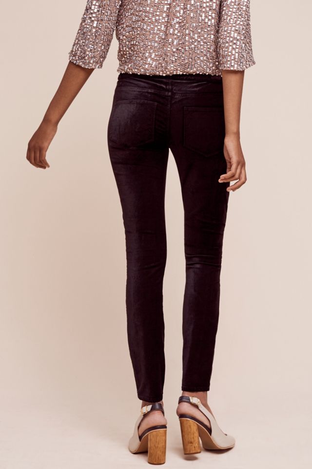 Paige Verdugo Low-Rise Velvet Skinny Jeans #4