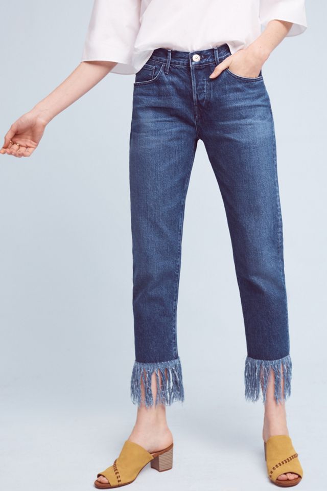 3x1 NYC WM3 High-Rise Straight Cropped Fringe Jeans #2