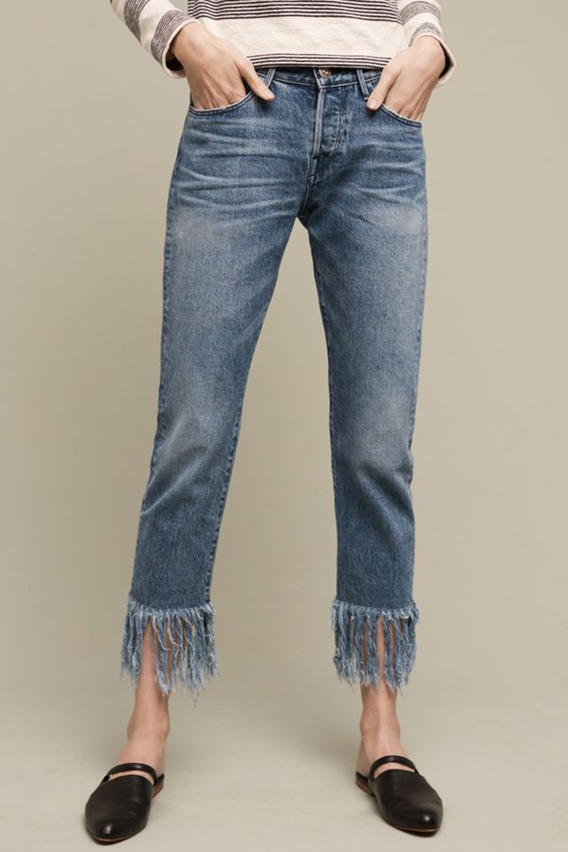 3x1 NYC WM3 High-Rise Straight Cropped Fringe Jeans #1