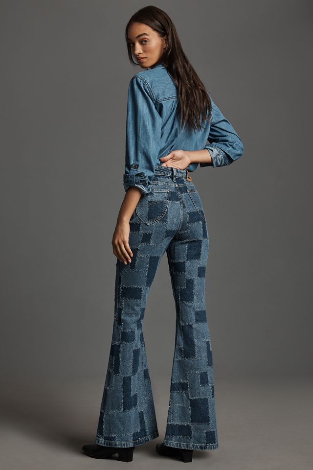Lee Patchwork High-Rise Flare Jeans #2
