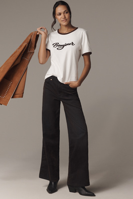 Wrangler World Wide High-rise Wide-leg Jeans In Black