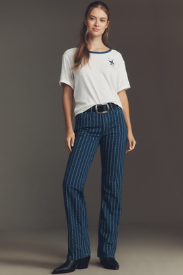 Wrangler Wrancer High-rise Straight-leg Jeans In Blue
